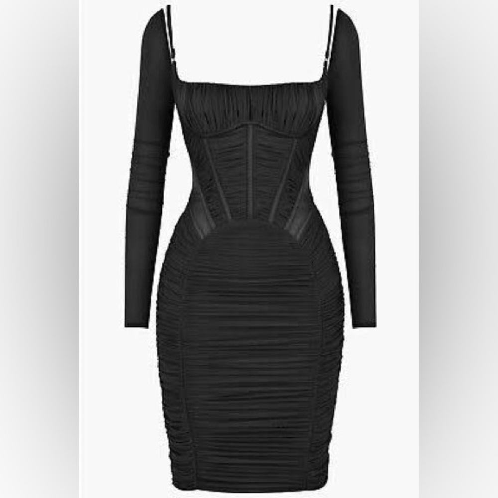 FREYJA BLACK GATHERED CORSET DRESS new without tag